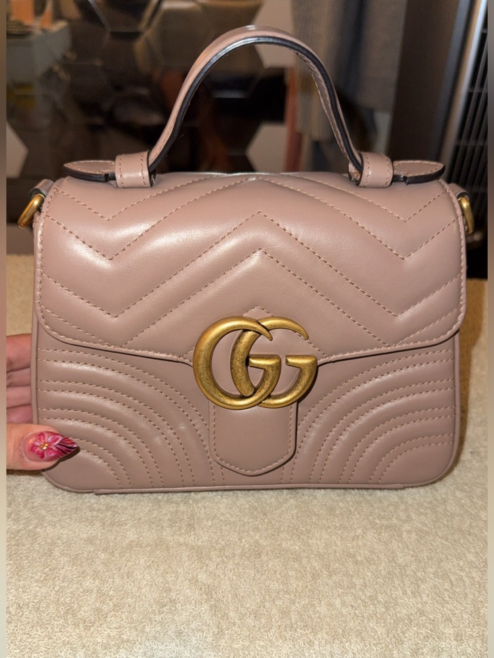 Gucci GG Marmont Matelassé Mini 2 Way Bag